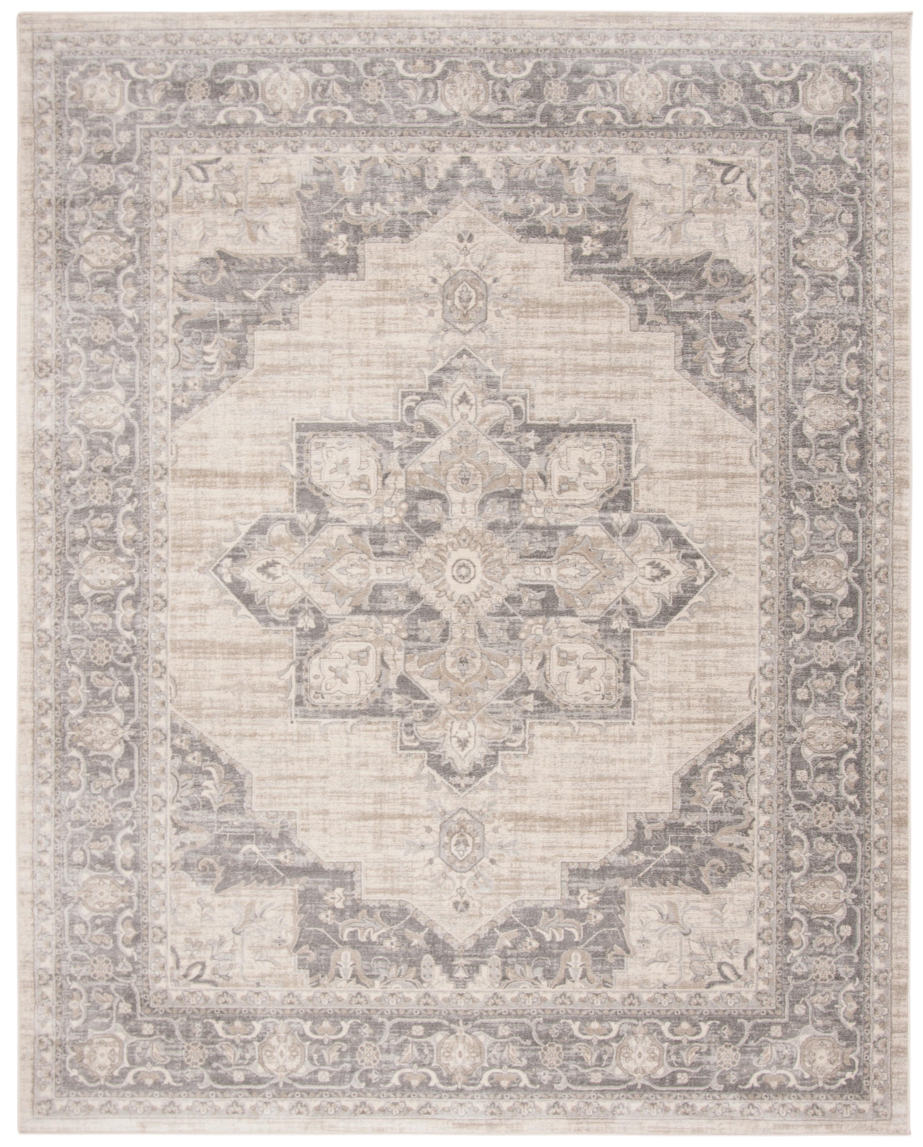 SAFAVIEH Brentwood Jameson Floral Bordered Area Rug, 12' x 18', Cream/Grey