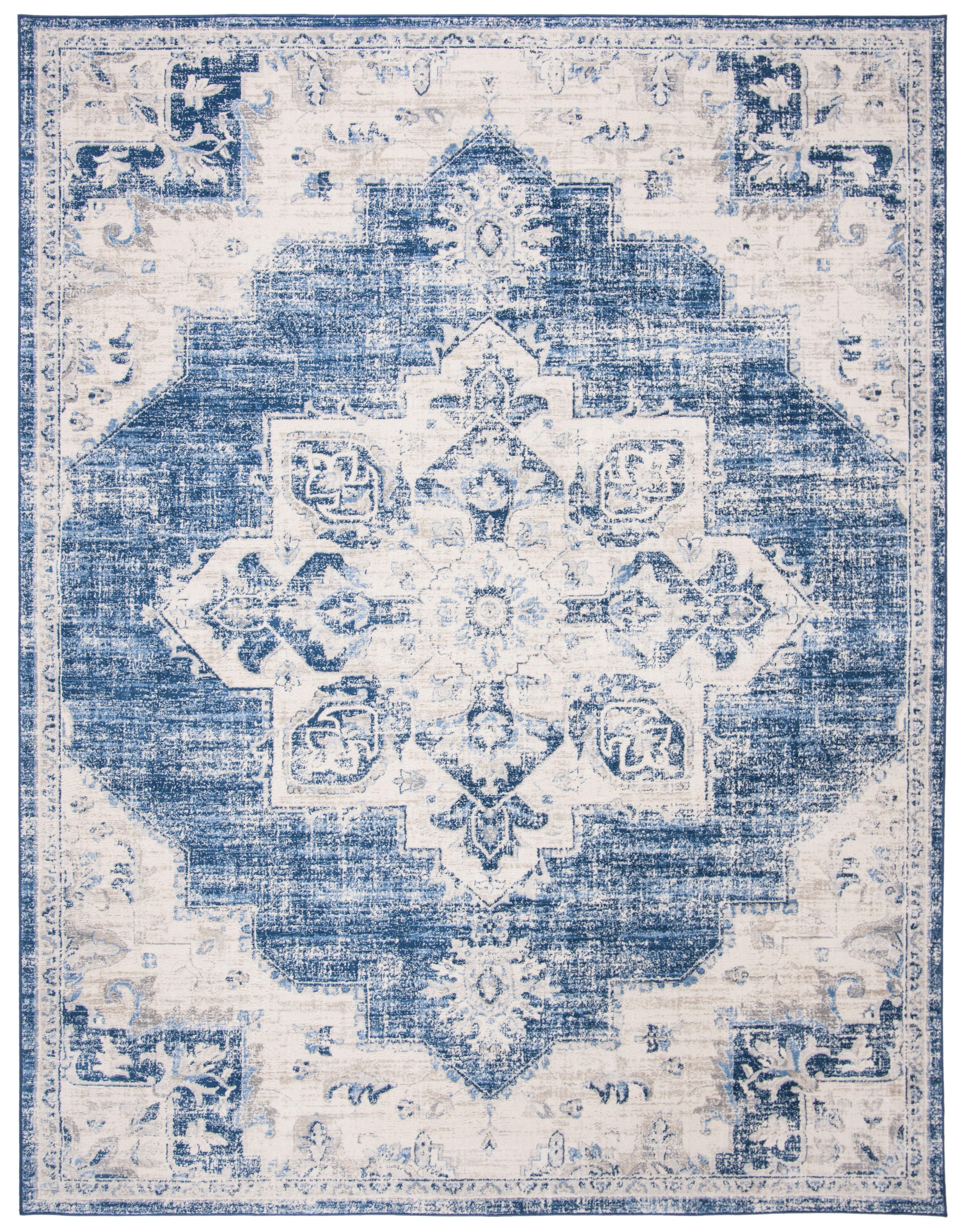 SAFAVIEH Brentwood Jameson Floral Bordered Area Rug, 12' x 18', Ivory/Navy