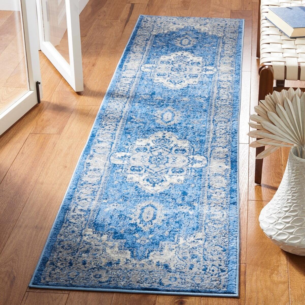 Brentwood Blue and Grey Hand-Knotted Reversible Area Rug