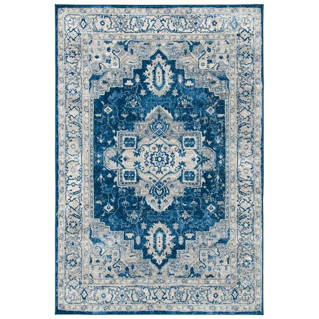 Brentwood BNT851 Power Loomed Indoor Area Rug - Navy/Grey - 6'x9' - Safavieh