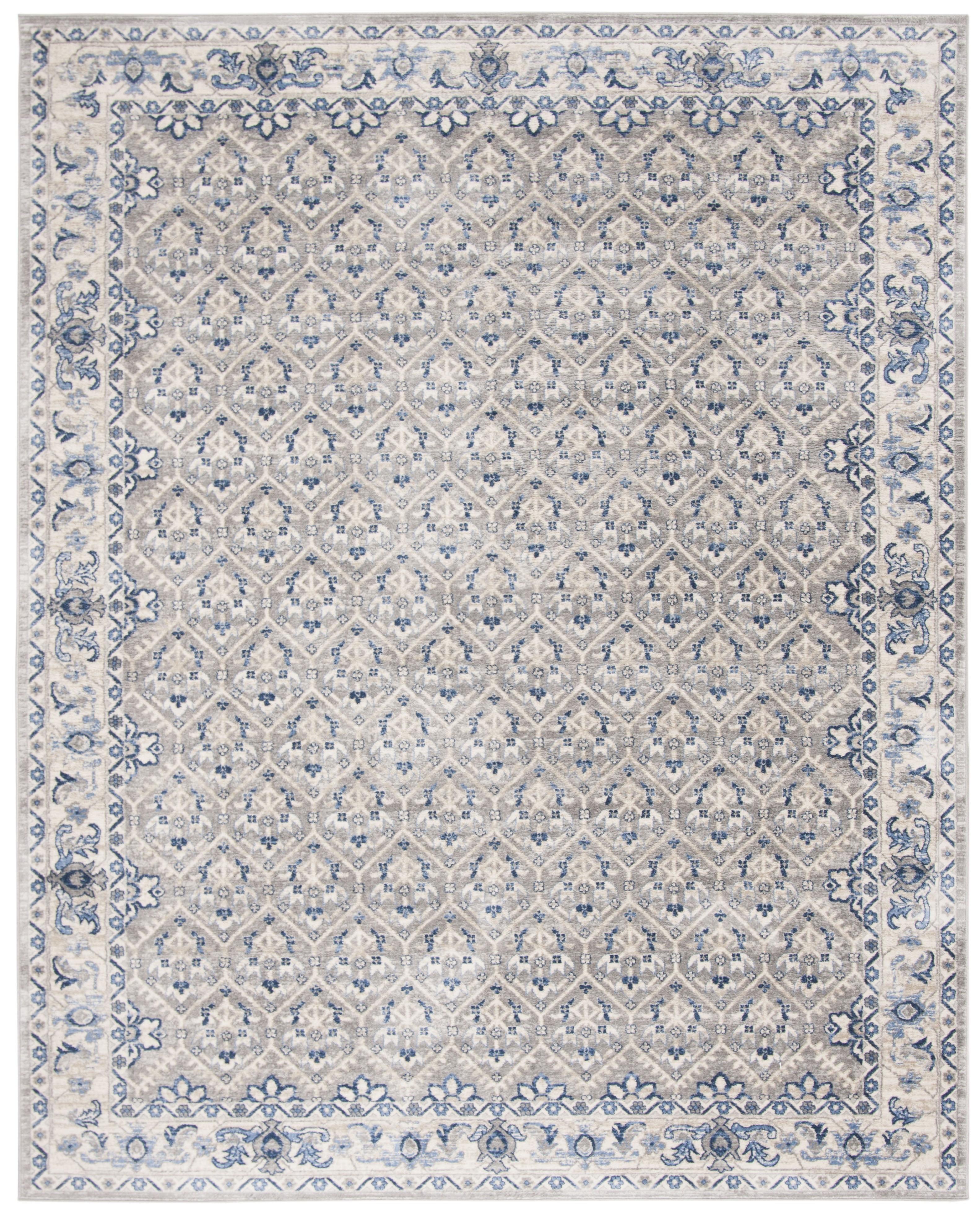 SAFAVIEH Brentwood Pompeii Geometric Area Rug, Light Grey/Blue, 11' x 15'