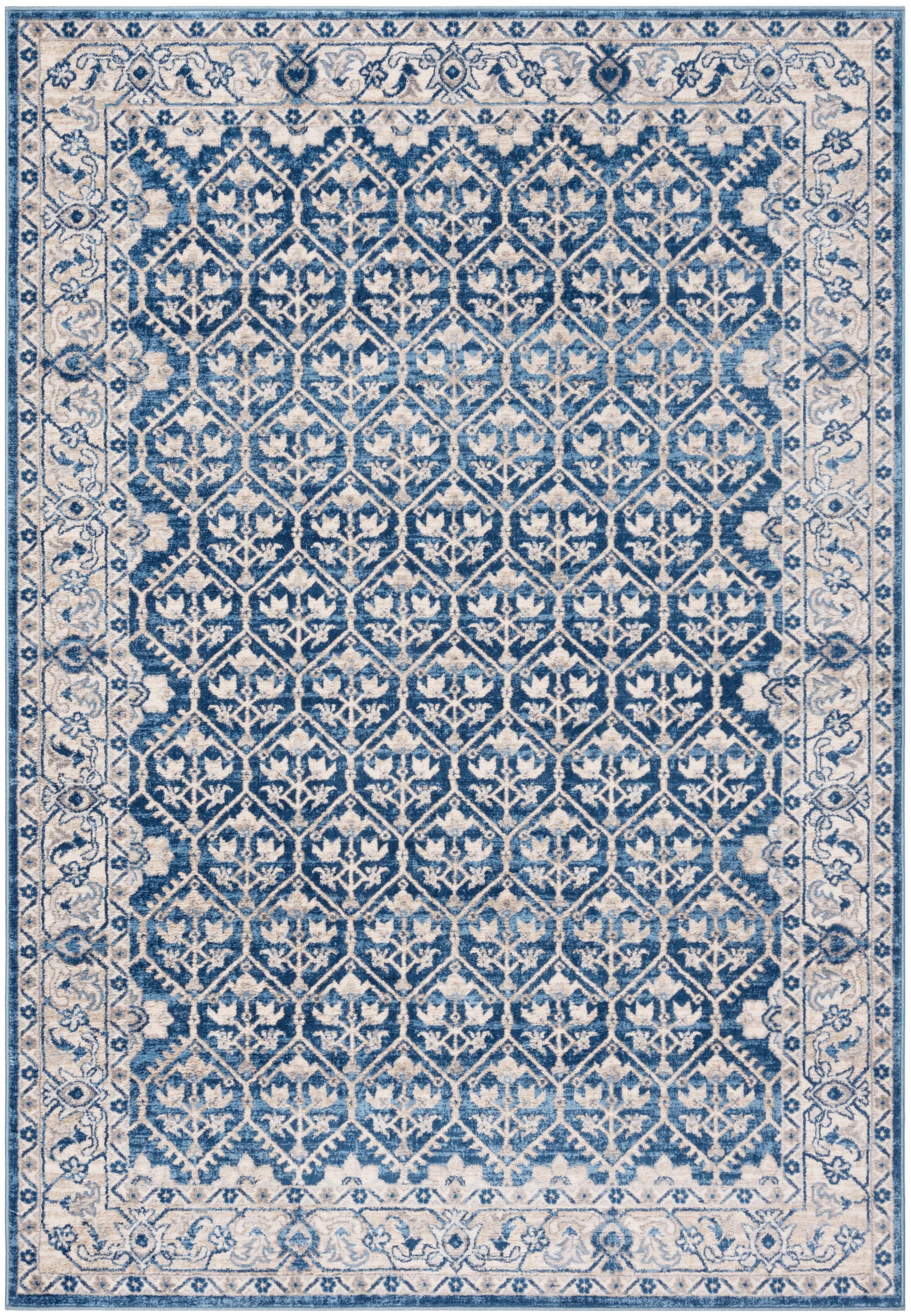 Brentwood BNT869 Power Loomed Area Rug - Navy/Light Grey - 6'x9' - Safavieh.