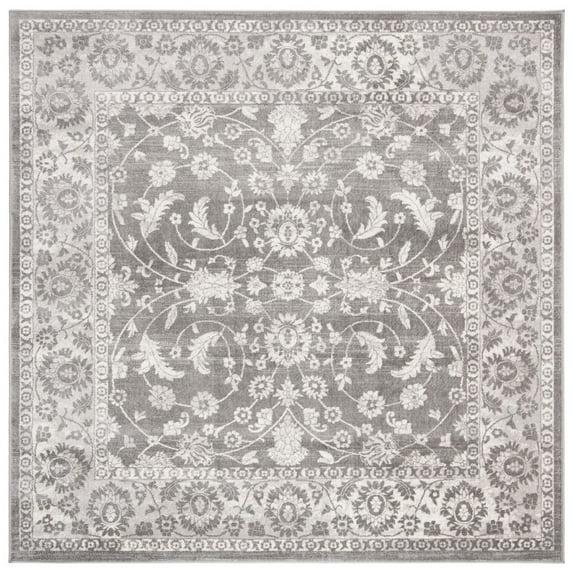 Brentwood BNT844 Power Loomed Area Rug - Cream/Grey - 3' X 3' Square - Safavieh.
