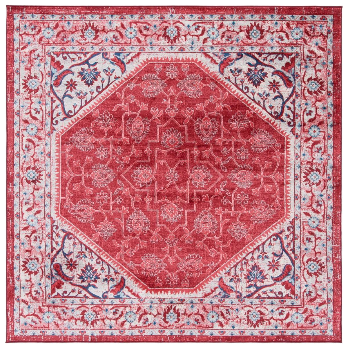 Brentwood BNT853 Power Loomed Indoor Area Rug - Blue/Red - 6'7"x6'7" - Safavieh