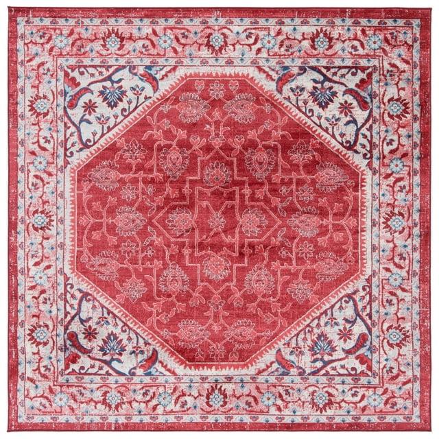 Brentwood BNT853 Power Loomed Indoor Area Rug - Blue/Red - 6'7"x6'7" - Safavieh