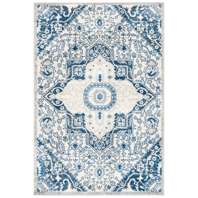 Brentwood BNT816 Power Loomed Indoor Area Rug - Cream/Blue - 4'x6' - Safavieh