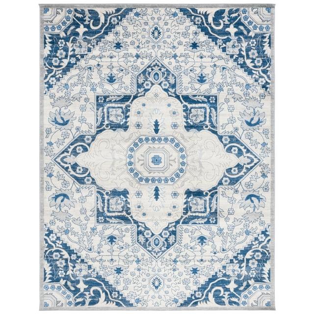 Brentwood BNT816 Power Loomed Indoor Area Rug - Cream/Blue - 9'x12' - Safavieh