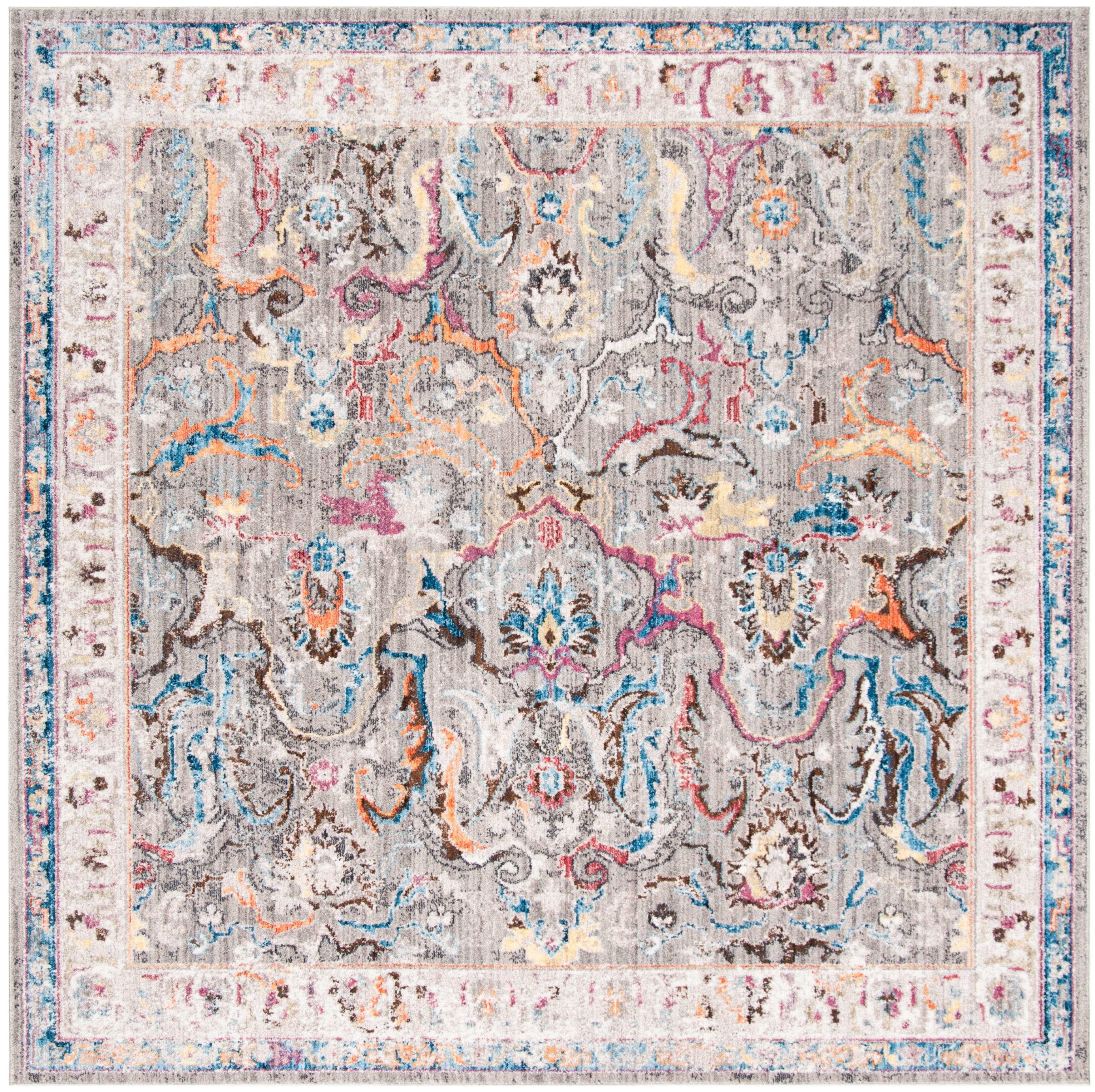 Bristol BTL357 Power Loomed Indoor Area Rug - Grey/Ivory - 7'x7' - Safavieh