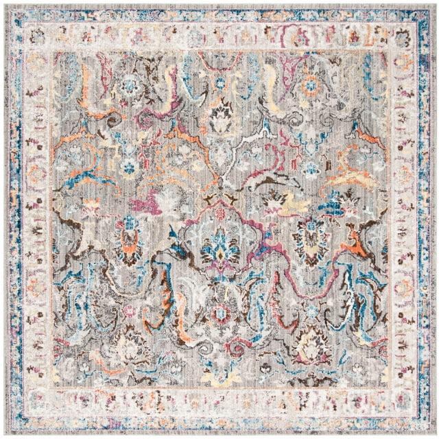 Bristol BTL357 Power Loomed Indoor Area Rug - Grey/Ivory - 7'x7' - Safavieh
