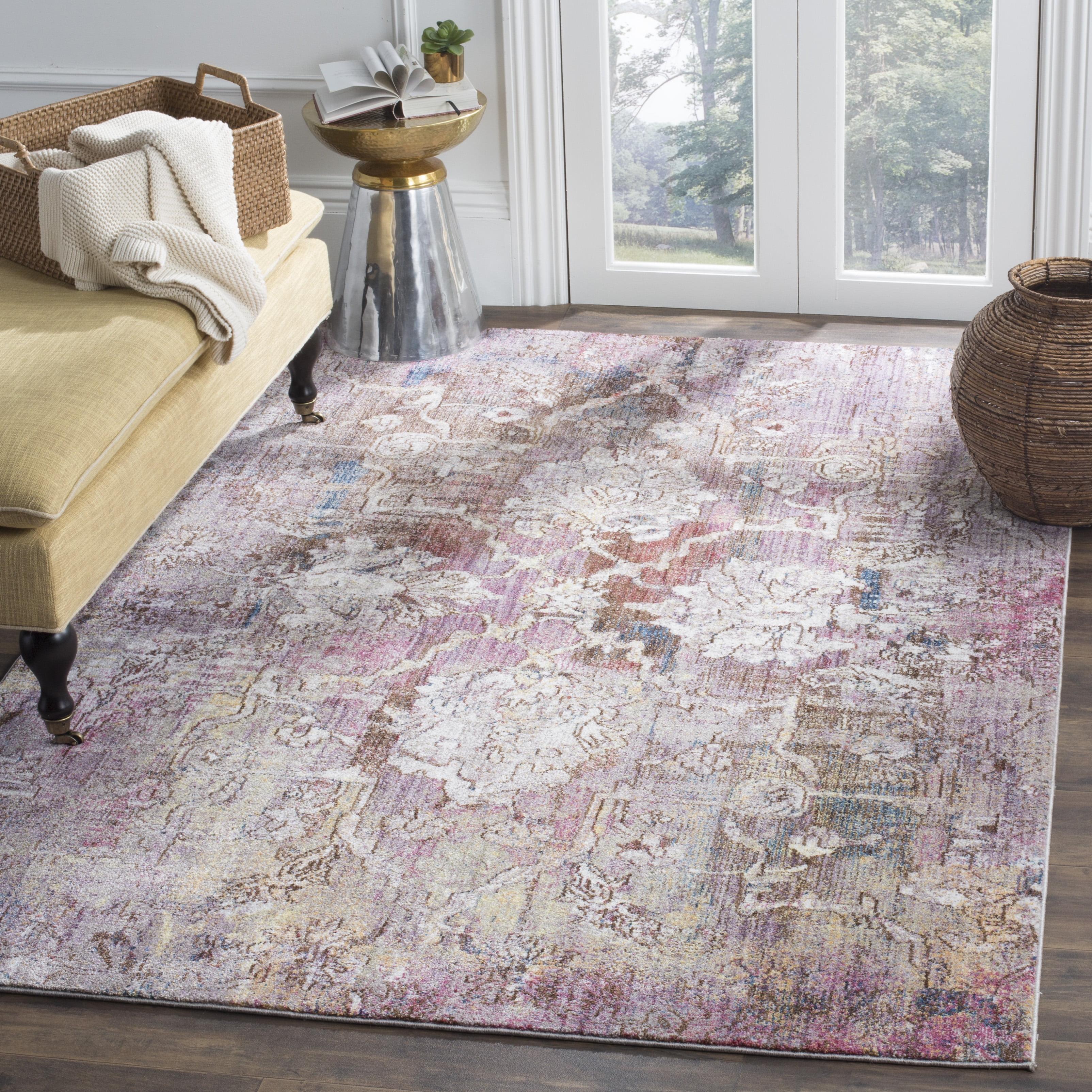 Bristol 6' x 9' Pink and Grey Synthetic Area Rug