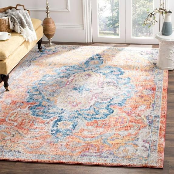 Bristol BTL350 Power Loomed Area Rug Blue / Orange 6' X 9' - Safavieh.