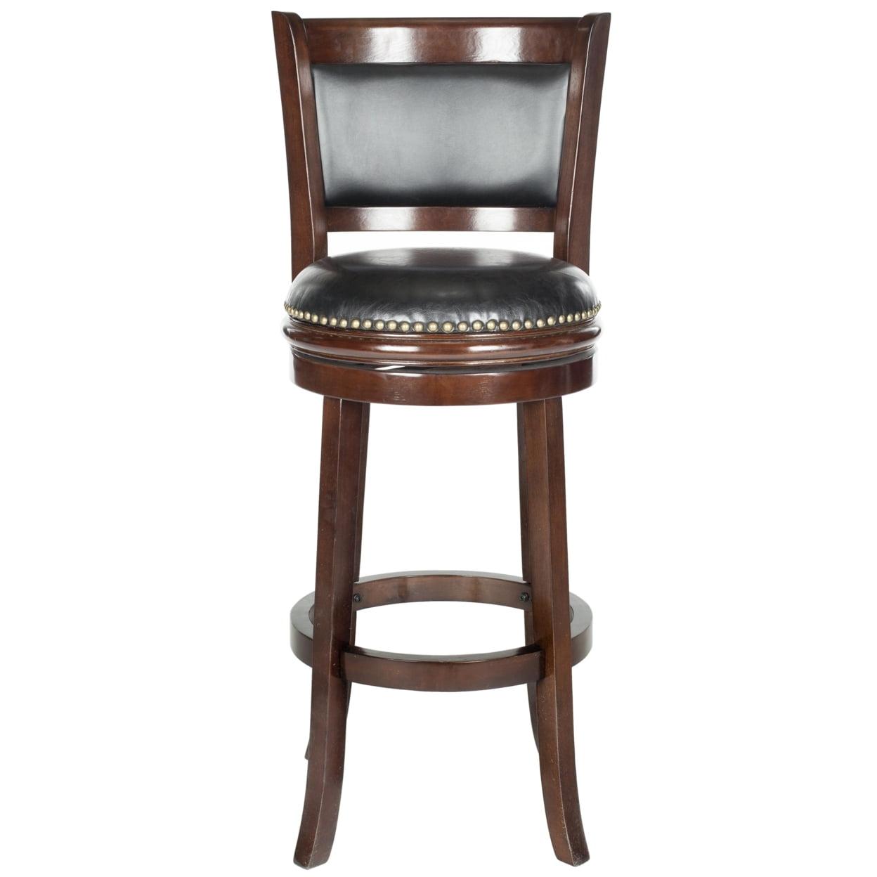 Brockway Swivel Bar Stool - Cappuccino/Black - Safavieh