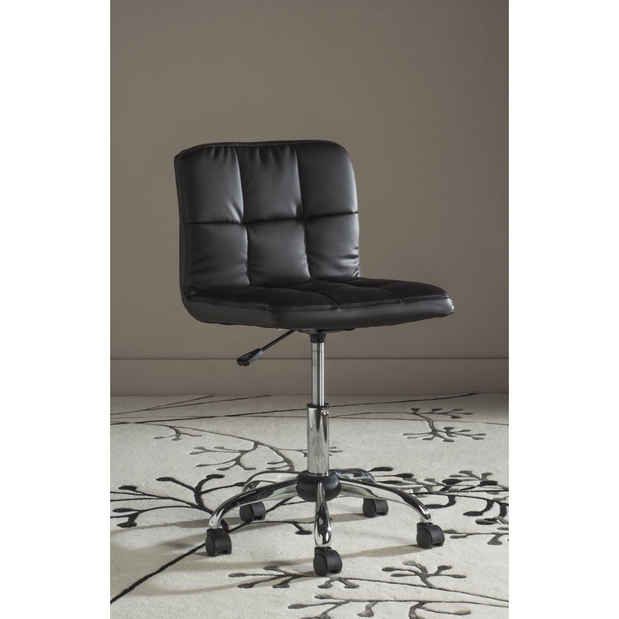 Brunner 32" Brown Leather and Metal Armless Task Chair