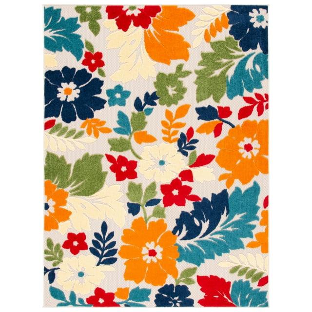 Cabana CBN308 Loomed Indoor Area Rug - Ivory/Orange - 4'5"x6'5" - Safavieh