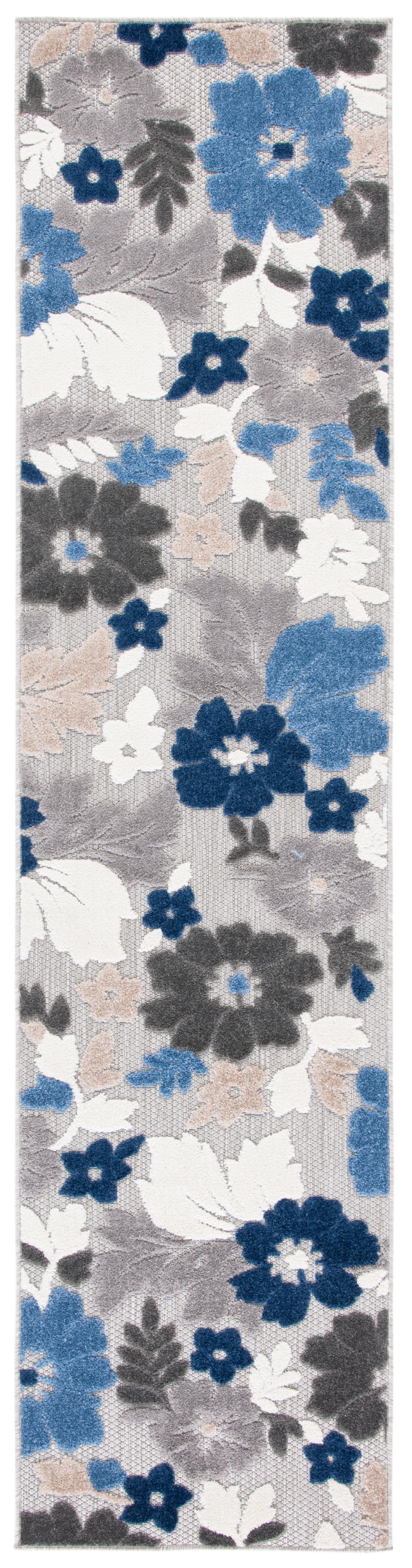 Cabana CBN308 Loomed Indoor Accent Rug - Grey/Blue - 2'2"x5' - Safavieh