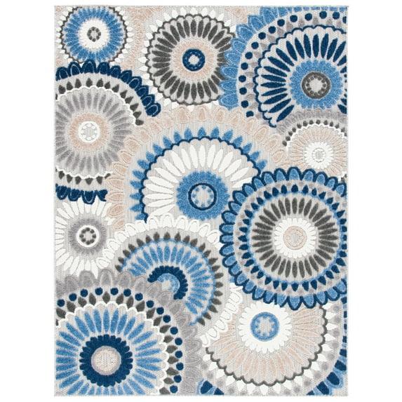 Cabana CBN382 Power Loomed UV Resistant Indoor/Outdoor Area Rug - Grey/Blue - 8'x10' - Safavieh