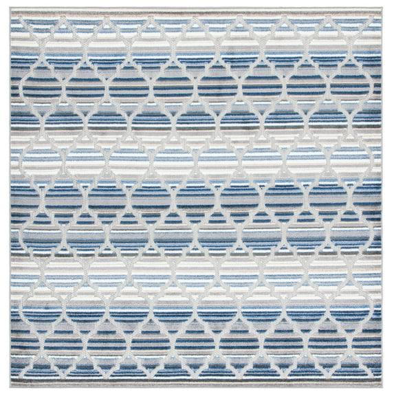 Cabana CBN333 Loomed Indoor Area Rug - Blue/Grey - 5'3"x5'3" - Safavieh
