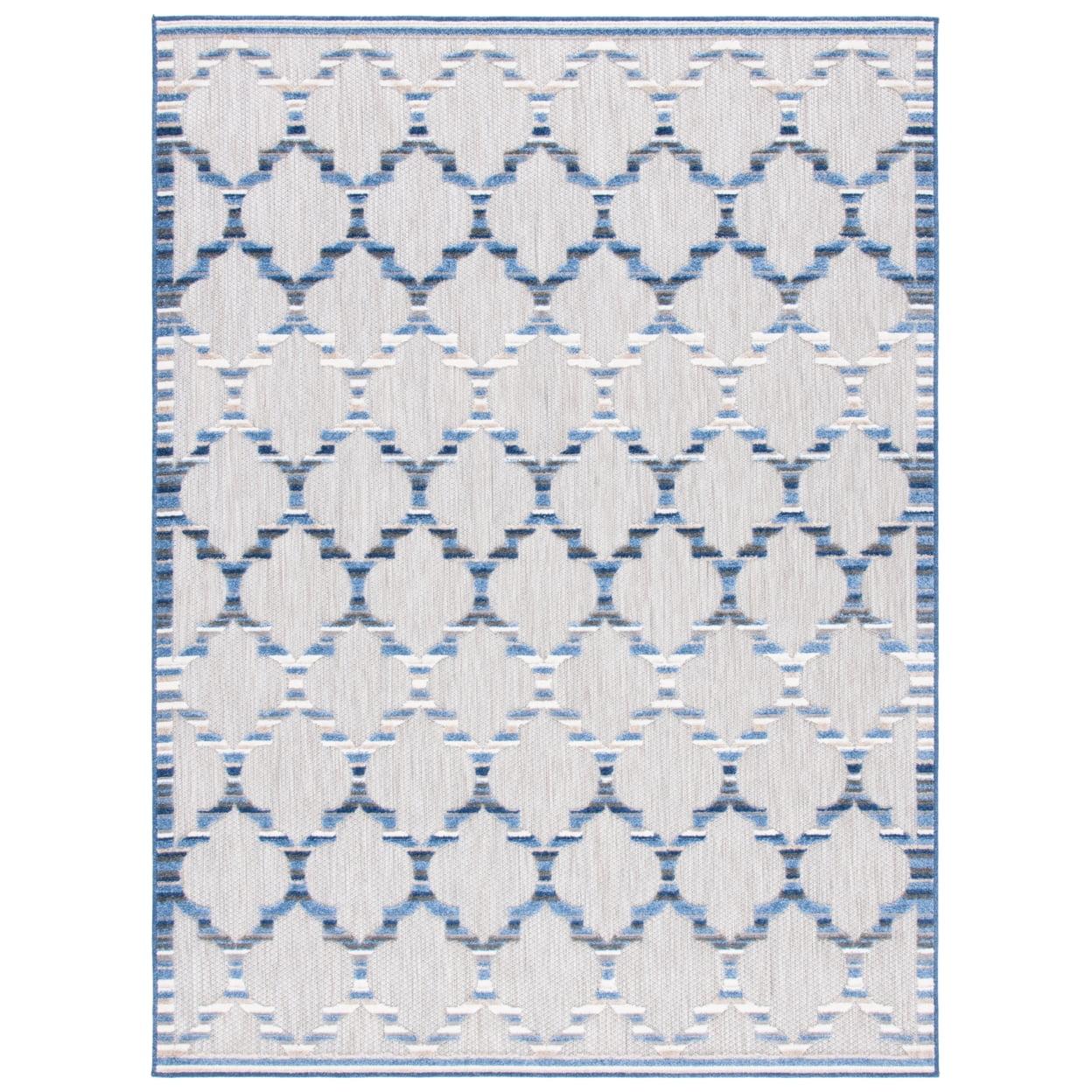 Cabana CBN333 Loomed Indoor Area Rug - Grey/Blue - 9'x12' - Safavieh