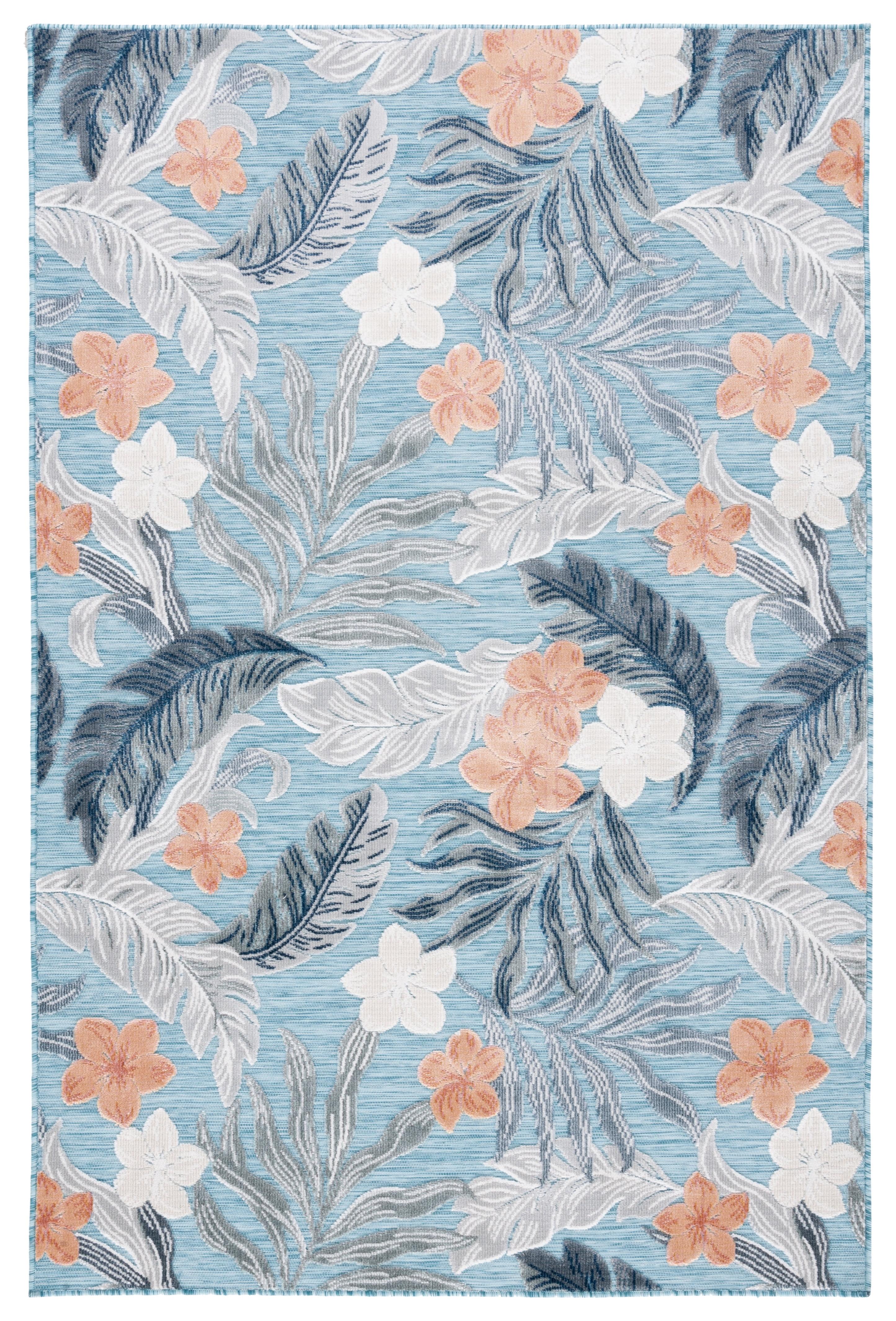 Cabana CBN456 Loomed Indoor/Outdoor Area Rug - Blue/Grey - 5'1"x7'6" - Safavieh