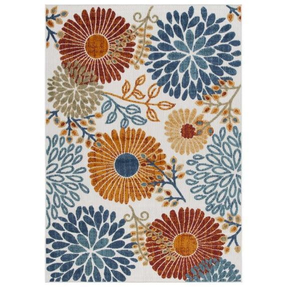 Cabana CBN832 Power Loomed Indoor/Outdoor Area Rug - Creme/Red - 6'x9' - Safavieh