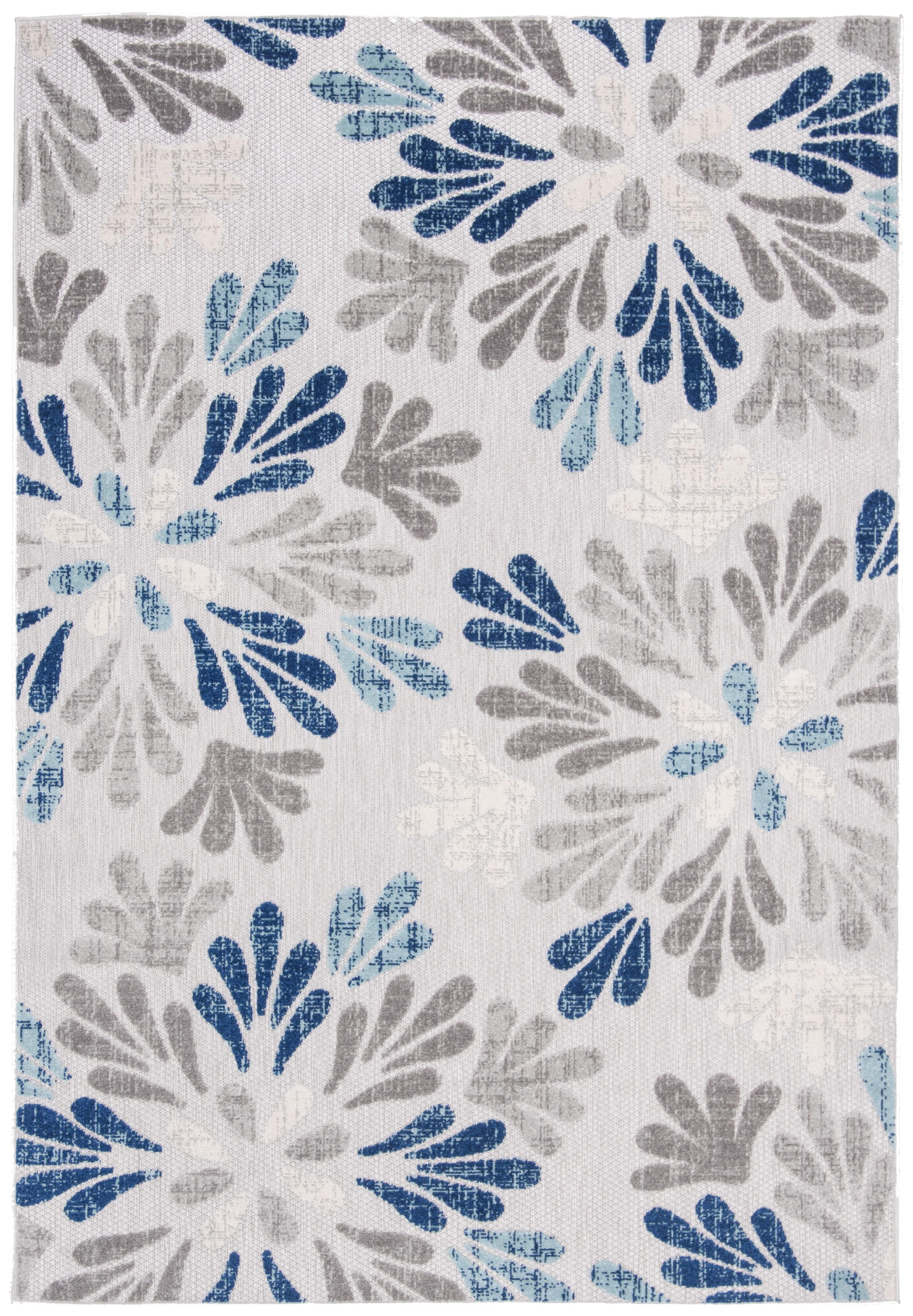 Cabana CBN800 Power Loomed Indoor/Outdoor Area Rug - Grey/Blue - 6'x9' - Safavieh.