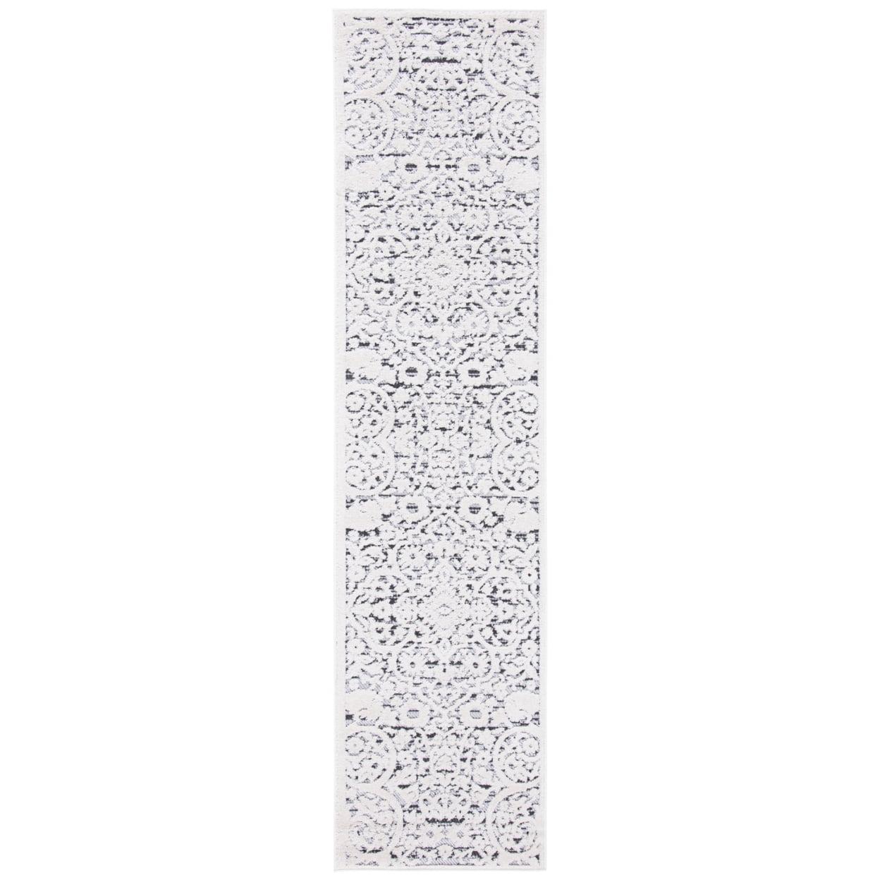 Cabana CBN656 Power Loomed Indoor and Outdoor Runner Rug - Ivory/Grey - 2'2"x7' - Safavieh.