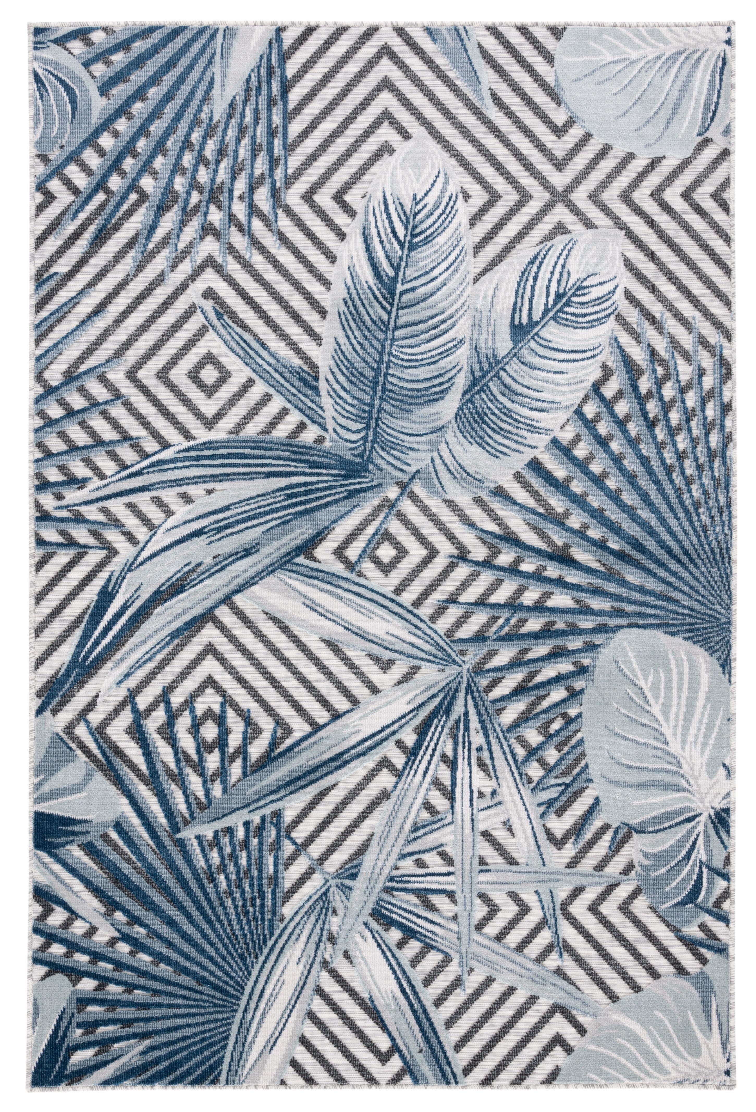 Cabana CBN447 Loomed Indoor/Outdoor Area Rug - Ivory/Navy - 9'x12' - Safavieh