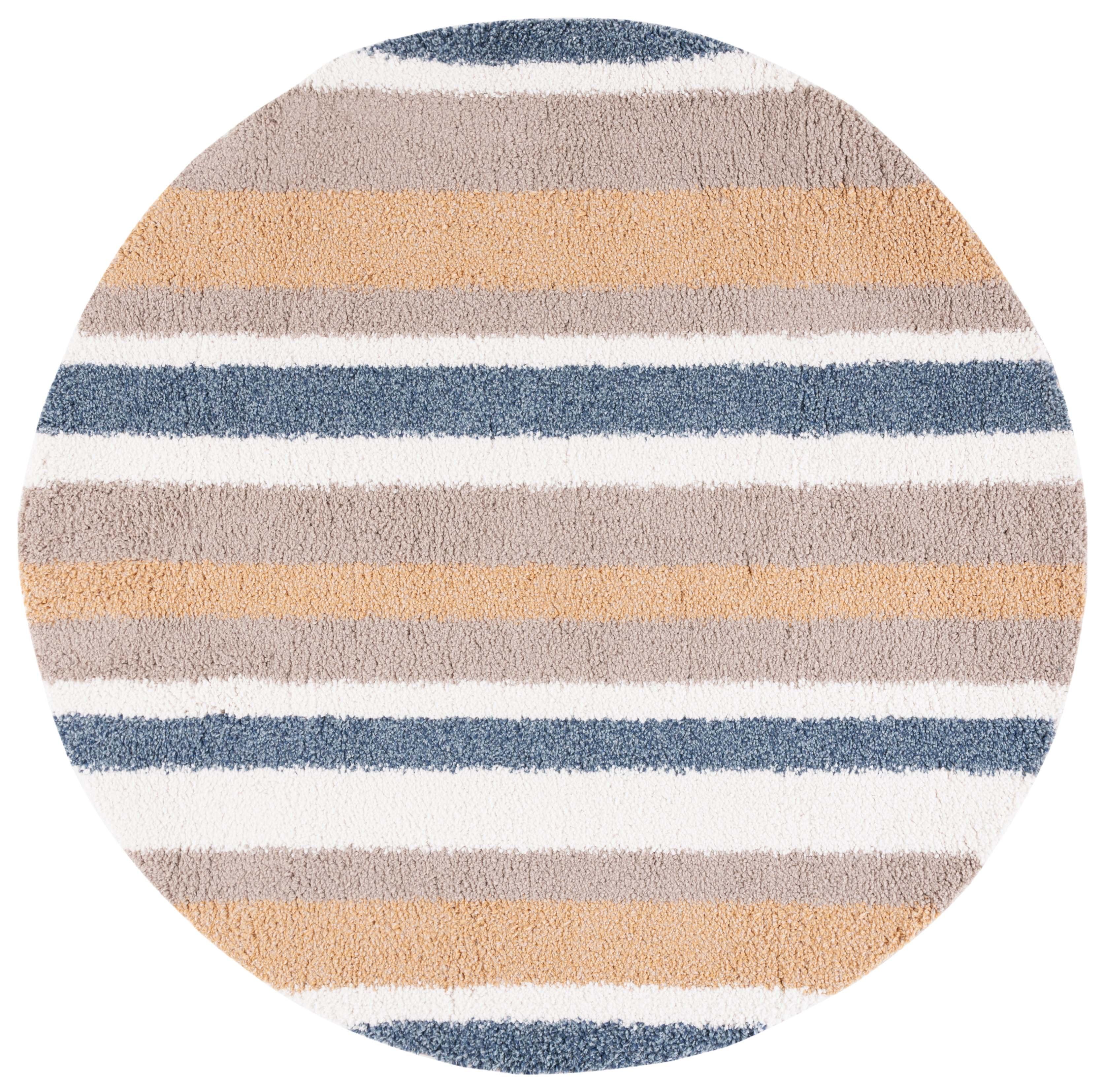 Calico Shag CLC104 Loomed Indoor Area Rug - Taupe/Ivory - 6'7"x6'7" Round - Safavieh