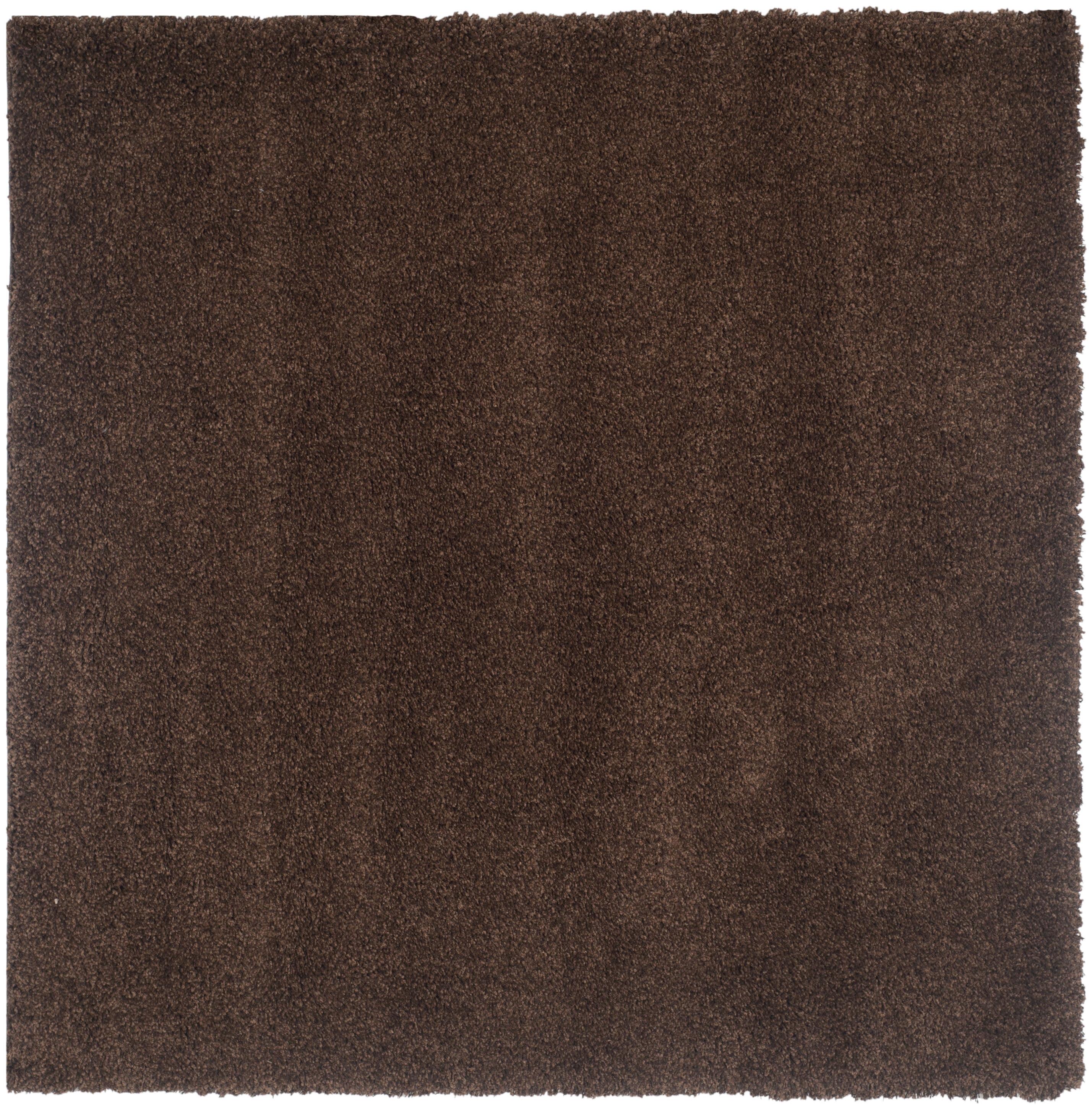 California Shag SG151 Power Loomed Indoor Accent Rug - Brown - 4'x4' - Safavieh