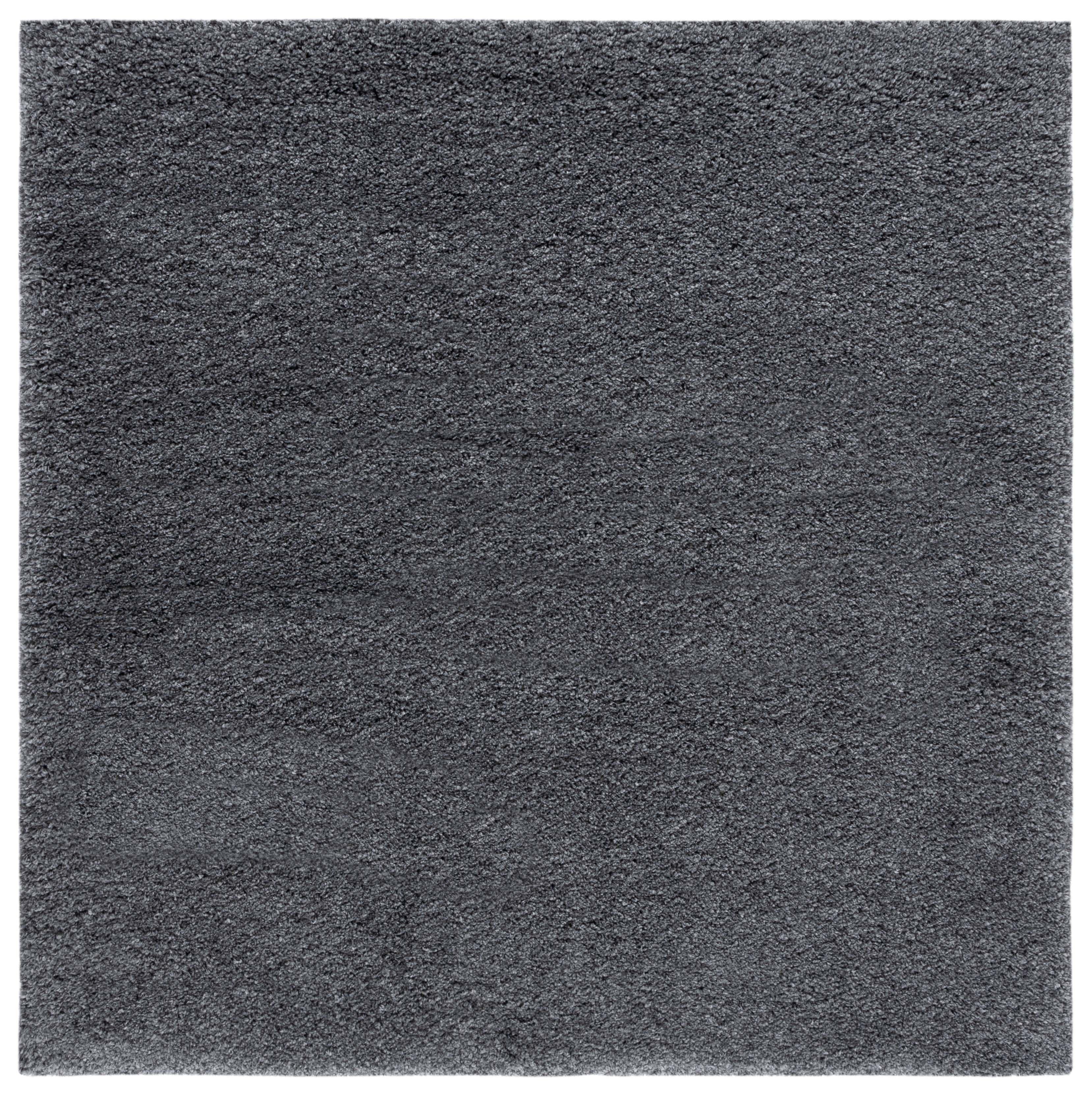 SAFAVIEH California Solid Plush Shag Area Rug, Dark Grey, 8'6" x 8'6" Square