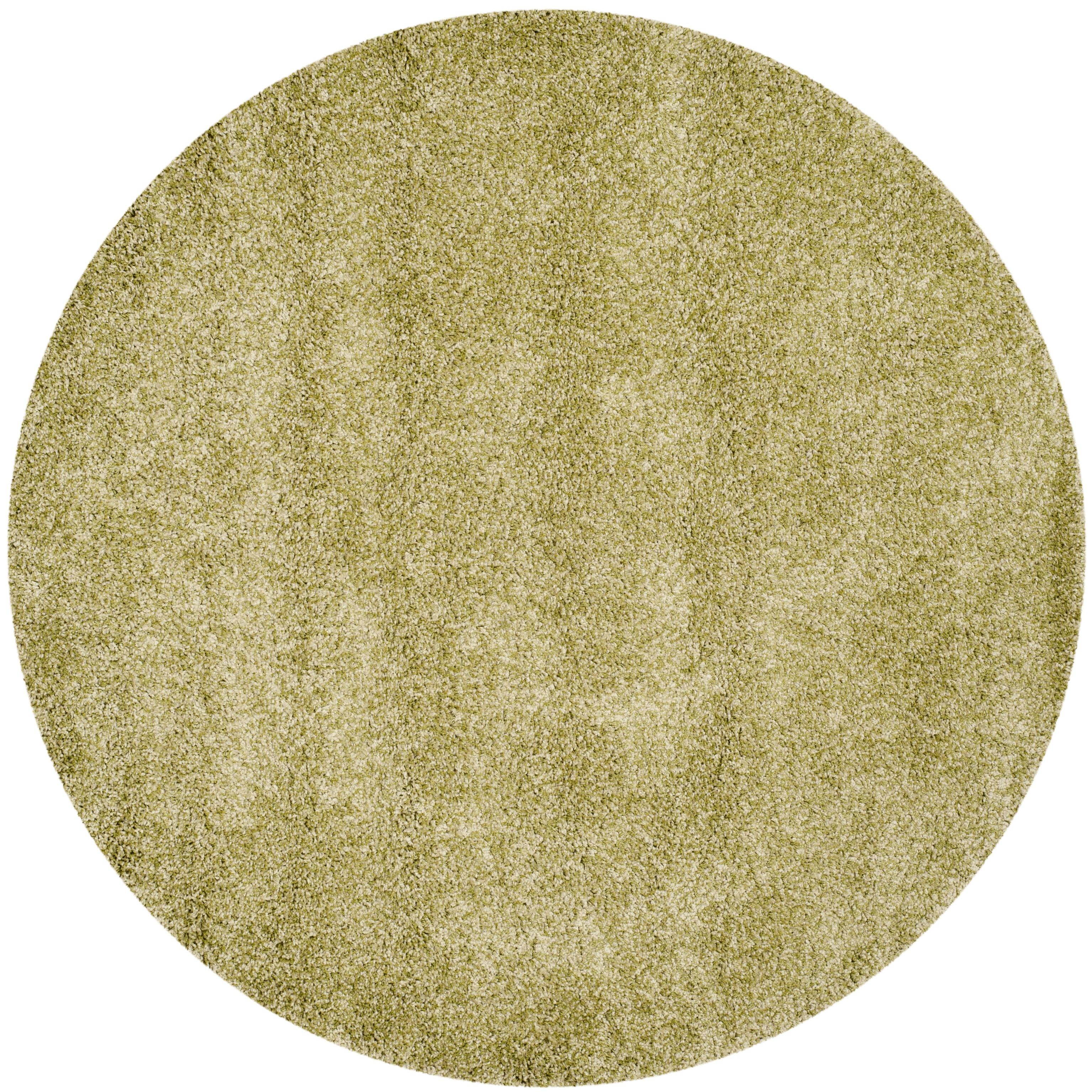SAFAVIEH California Plush Solid Shag Area Rug, Green, 3' x 3' Round