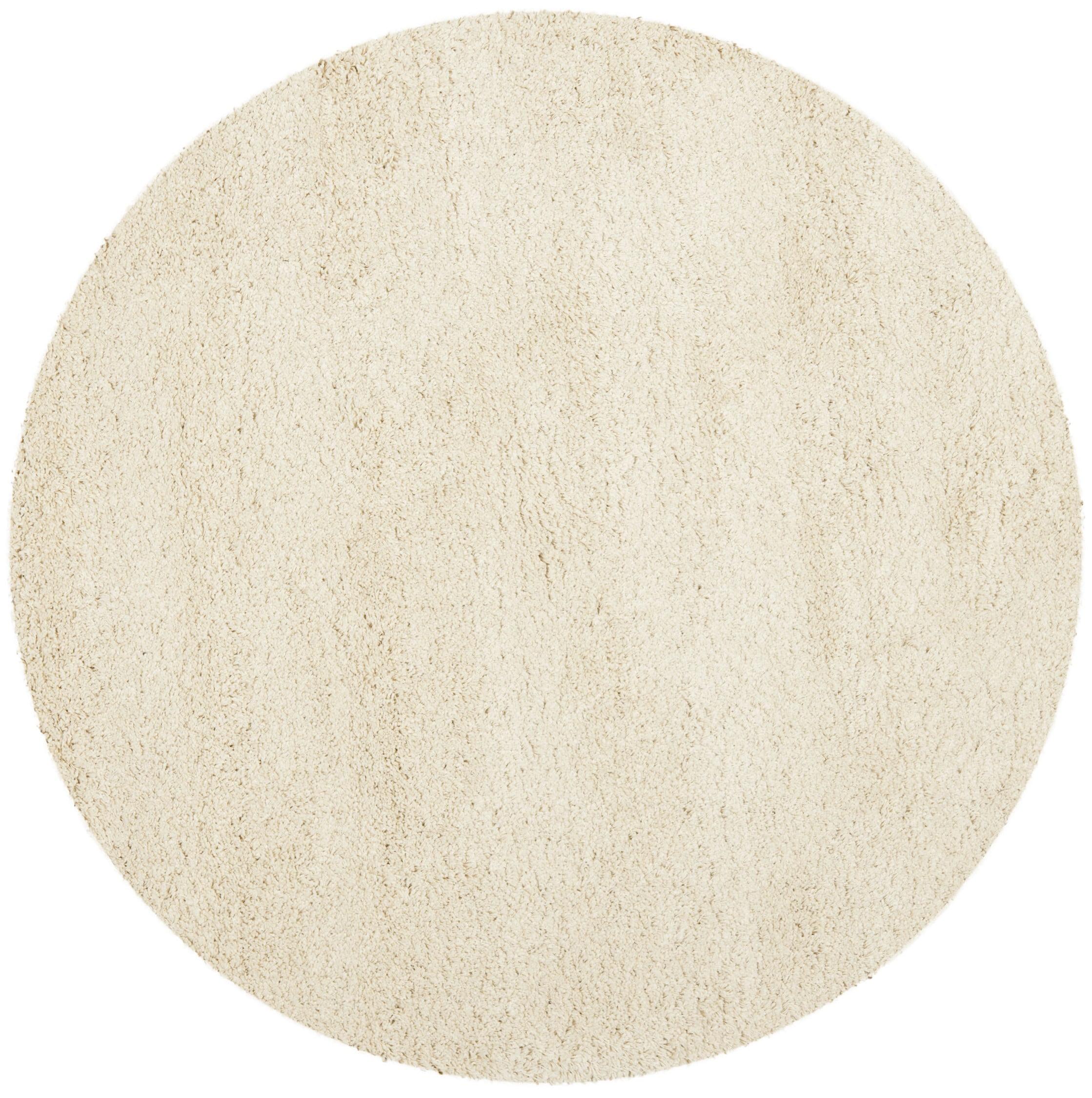 Shag SG151 Power Loomed Indoor Area Rug - Ivory - 8'6" round - Safavieh.