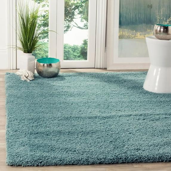 California Shag SG151 Power Loomed Indoor Accent Rug - Light Blue - 4'x4' - Safavieh