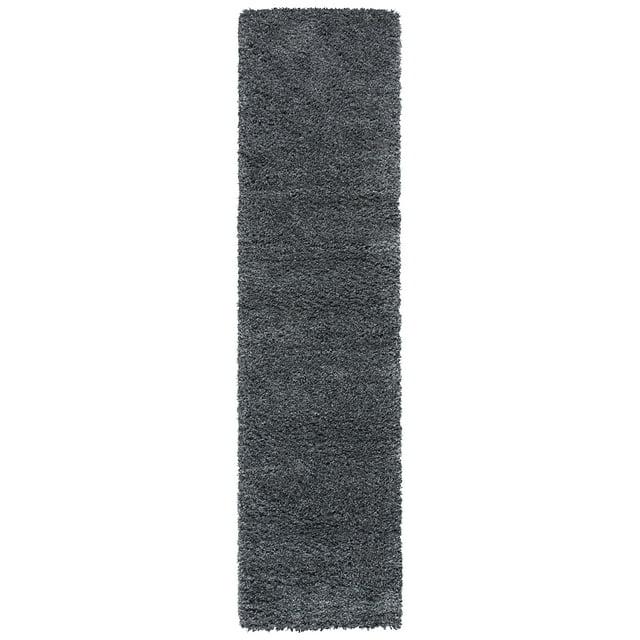 Shag SG151 Power Loomed Indoor Runner Rug - Dark Grey - 2'3"x9' - Safavieh.