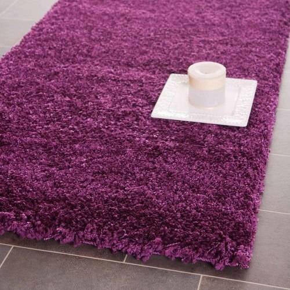 Shag SG151 Power Loomed Indoor Runner Rug - Purple - 2'3"x7' - Safavieh.