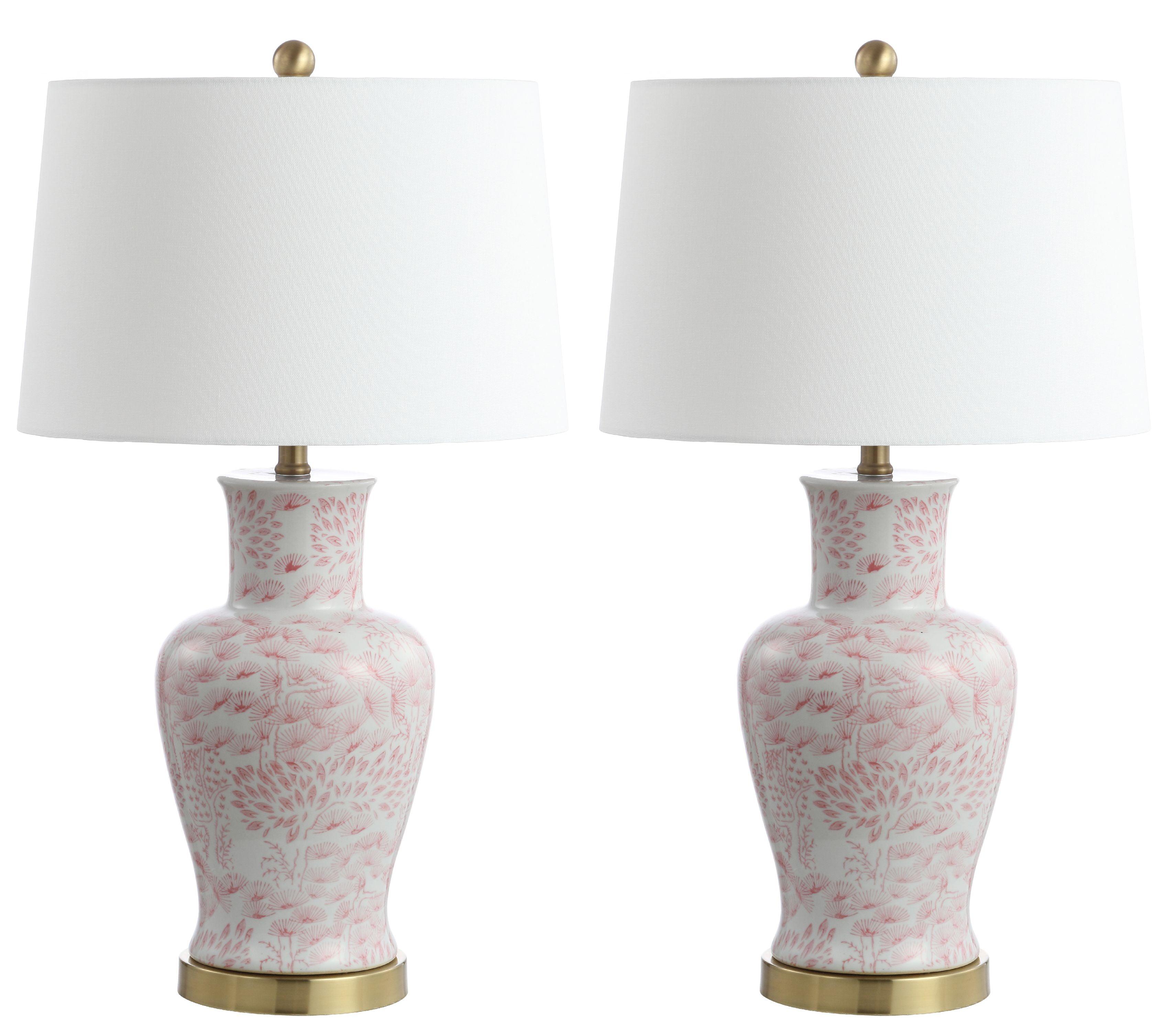 Calli Table Lamp (Set of 2) - Pink/White - Safavieh.