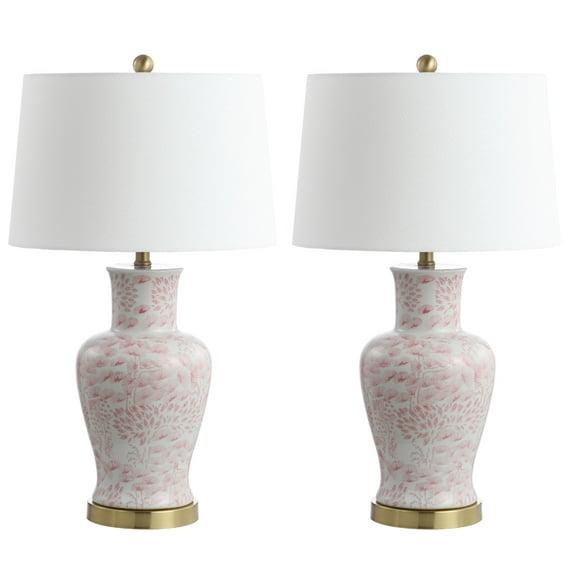 Calli Table Lamp (Set of 2) - 28 Inch Height - TBL4161 - Pink/White - Safavieh