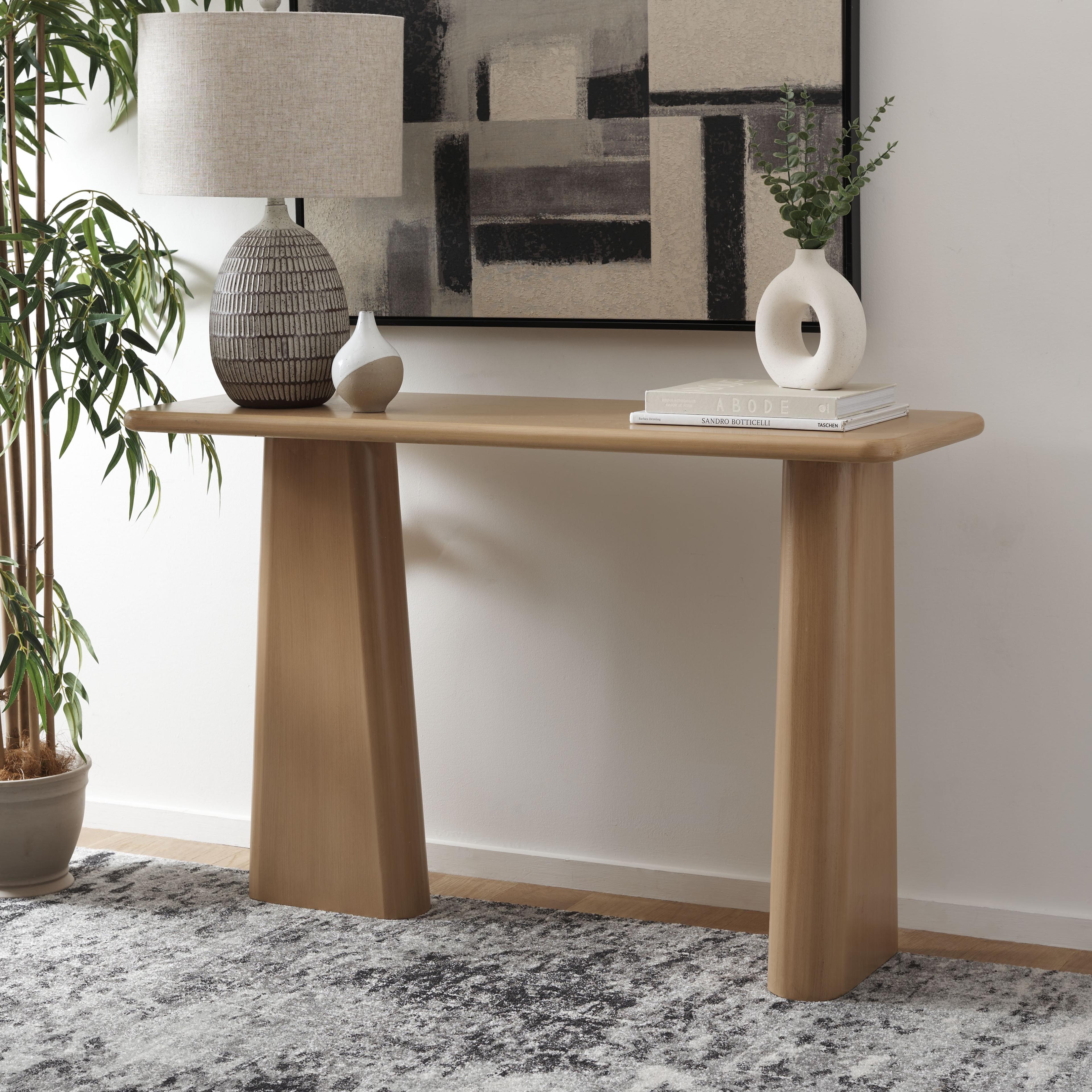 Natural Wood and Metal Nordic Hallway Table