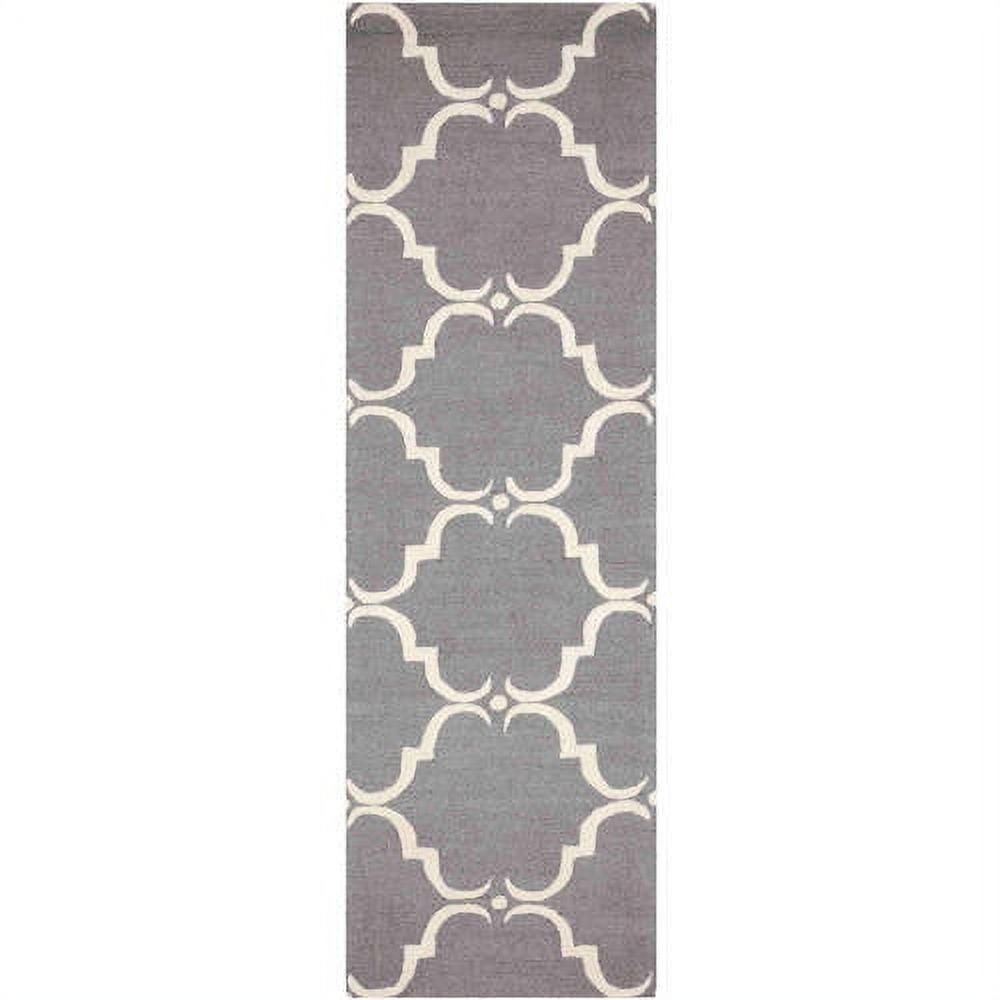 SAFAVIEH Cambridge Hamilton Geometric Wool Runner Rug, Dark Grey/Ivory, 2'6" x 12'