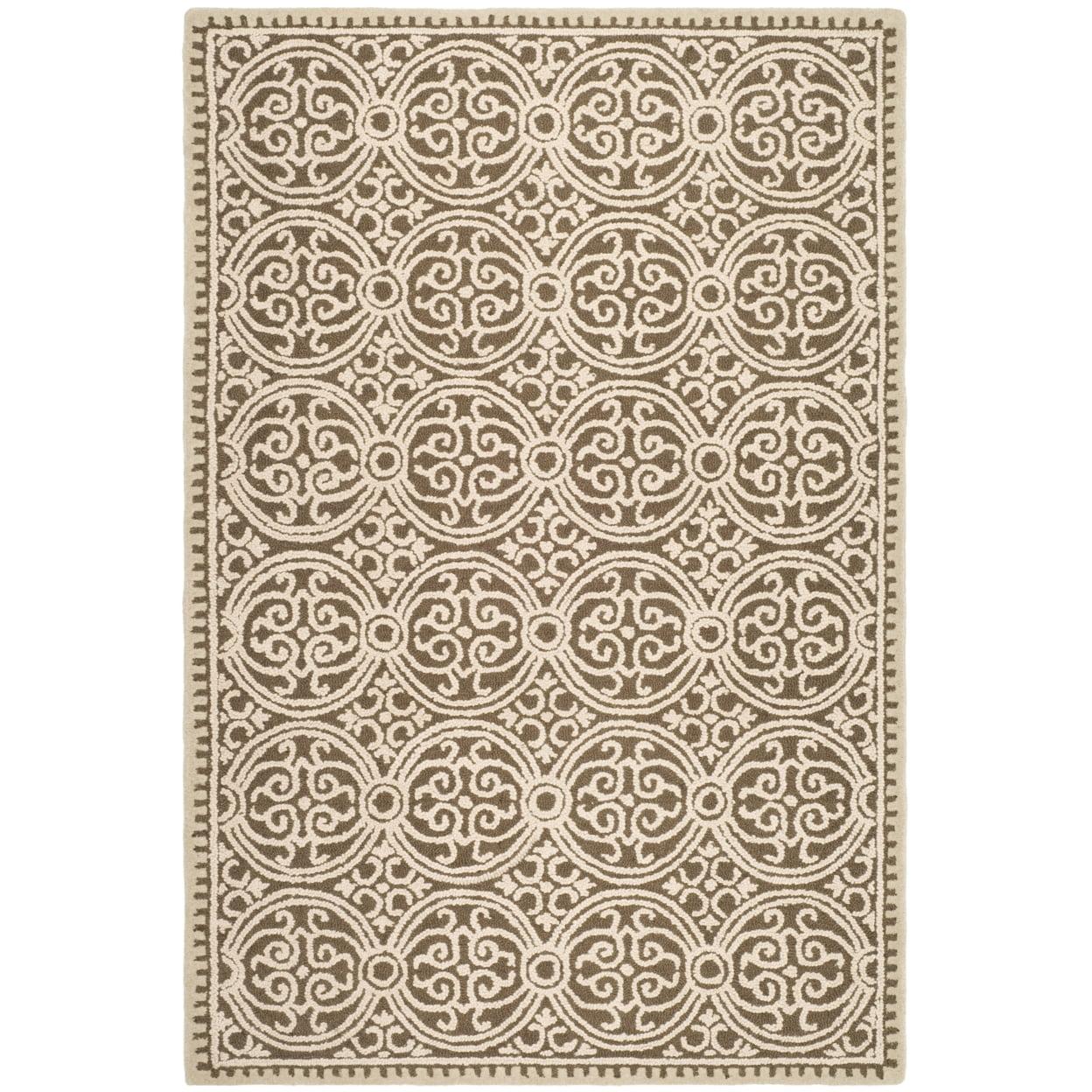 SAFAVIEH Cambridge Joseph Welsh Geometric Wool Area Rug, Tan/Multi, 5' x 8'