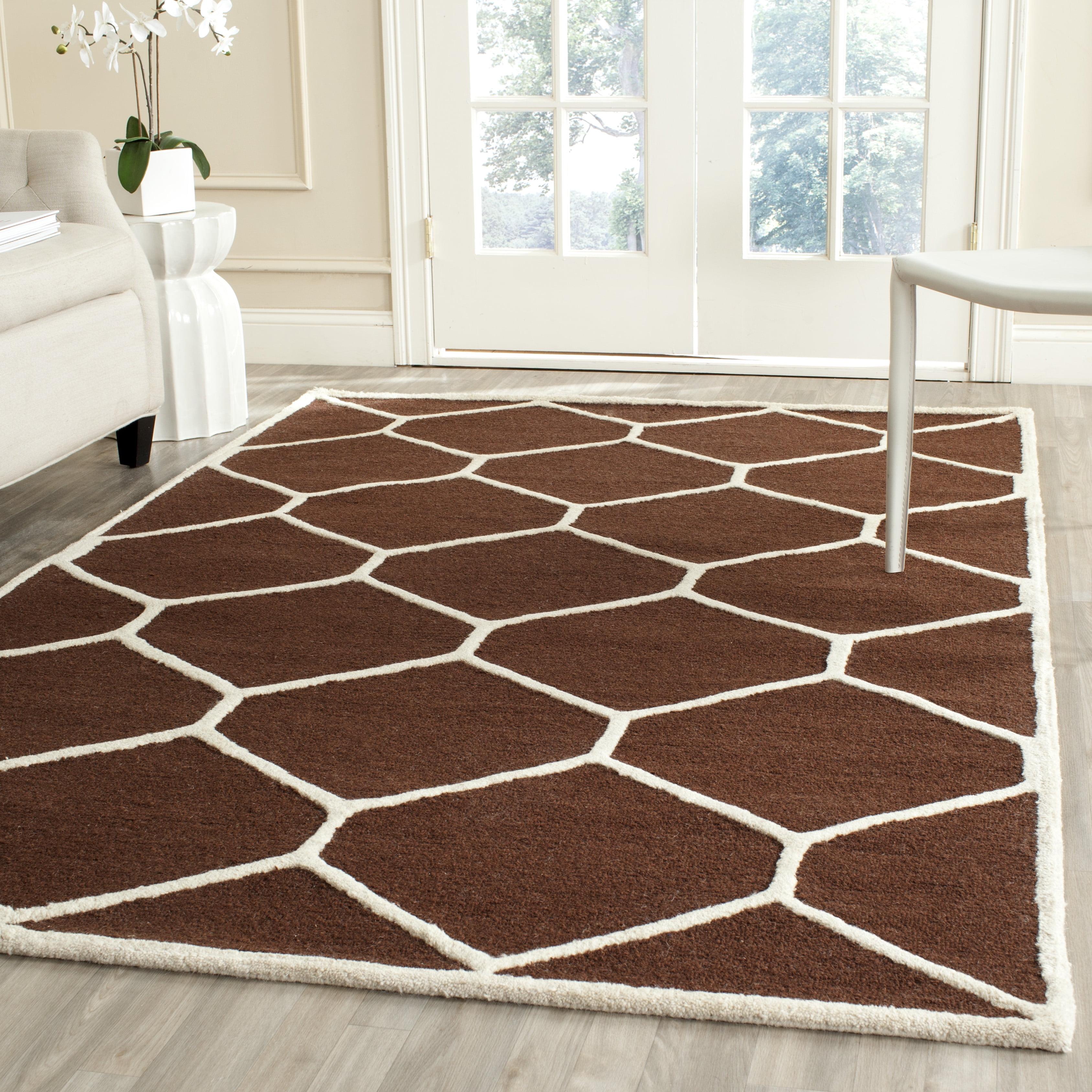 Elegant Ivory Hand-Tufted Wool Area Rug, 9' x 12'