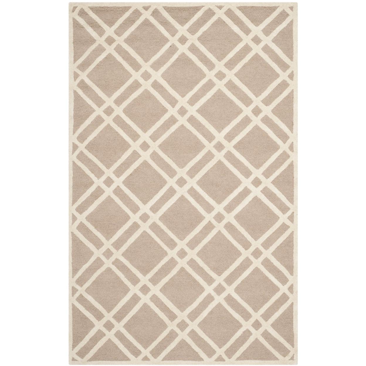 SAFAVIEH Cambridge Judy Geometric Wool Area Rug, Beige/Ivory, 5' x 8'