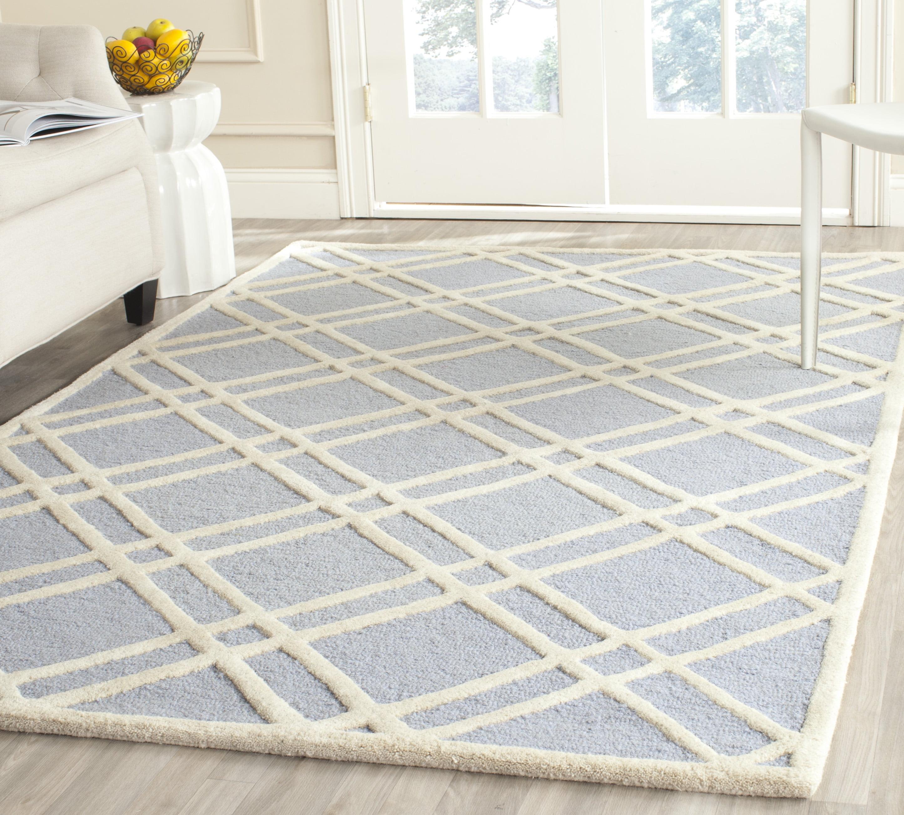 Hand-Tufted Cambridge Light Blue & Ivory Wool Area Rug - 3' x 5'