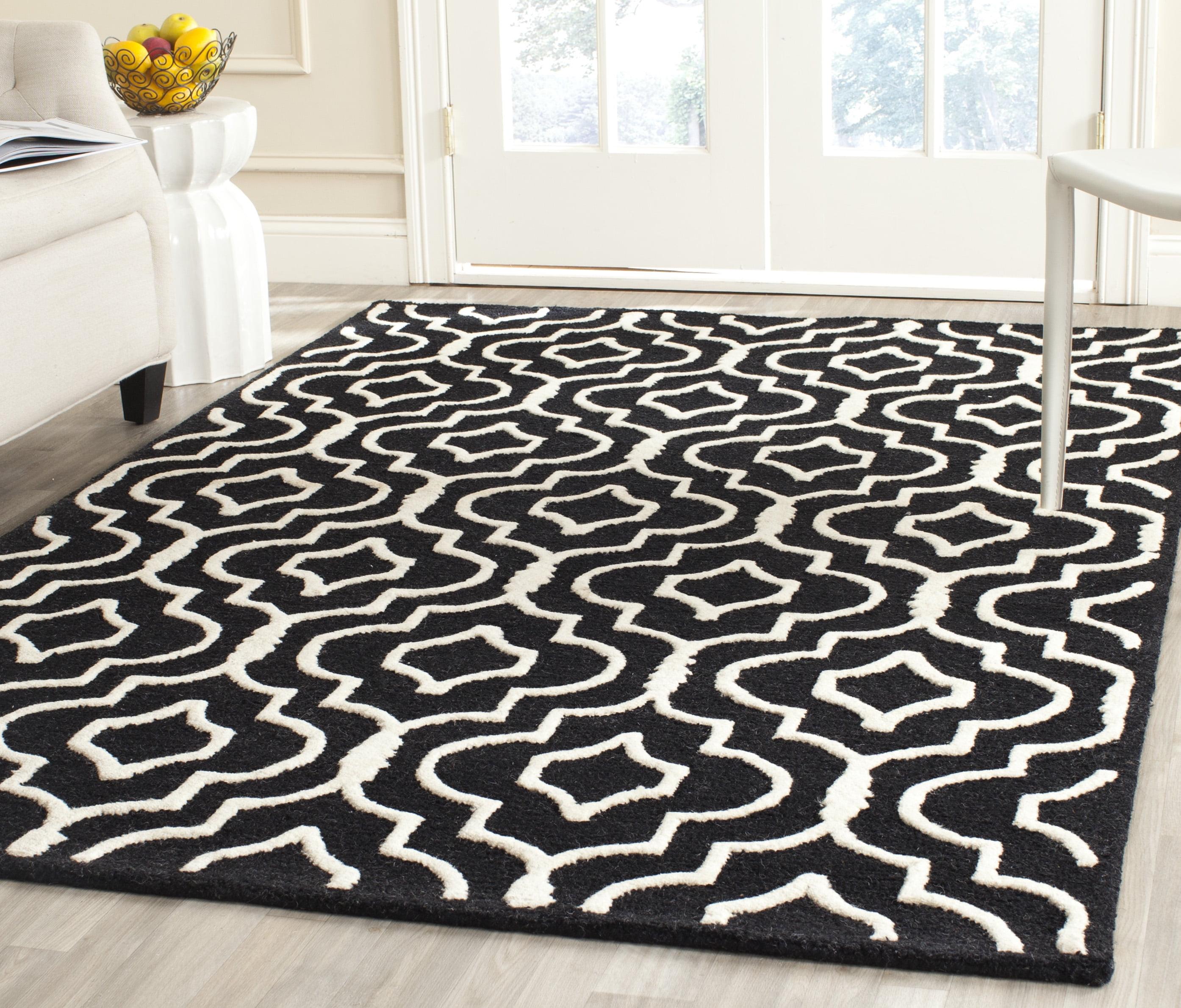 Cambridge Black and Ivory Hand-Tufted Wool Rug