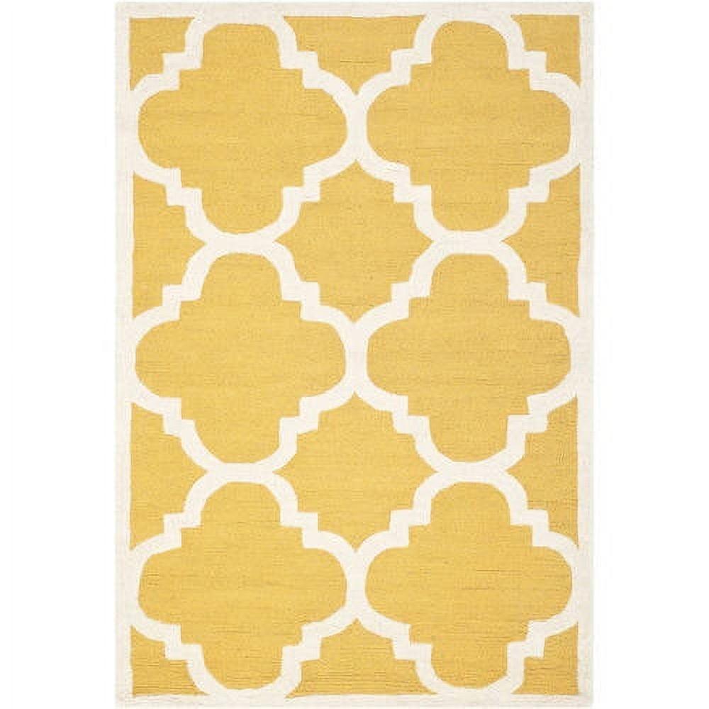 SAFAVIEH Cambridge Justine Geometric Quatrefoil Wool Area Rug, Gold/Ivory, 3' x 5'