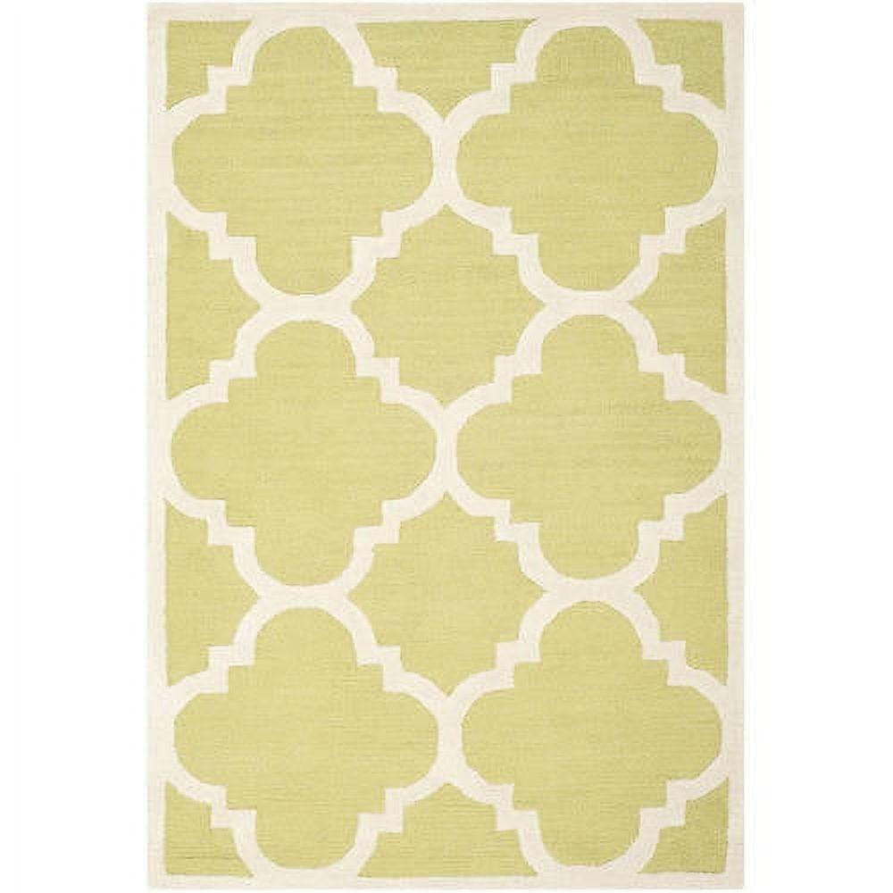 Green Ivory Elegance 5' x 8' Hand-Tufted Wool Area Rug