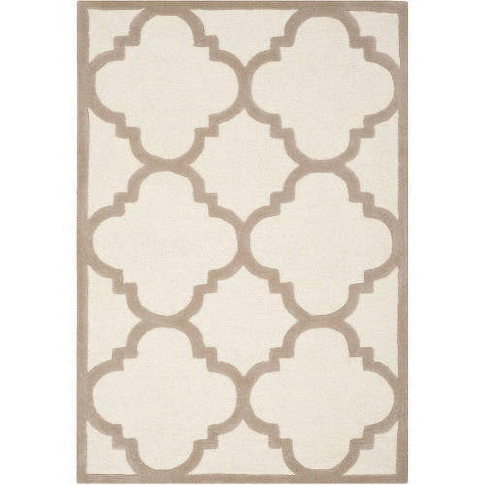 SAFAVIEH Cambridge Justine Geometric Wool Area Rug, Ivory/Beige, 6' x 6' Square