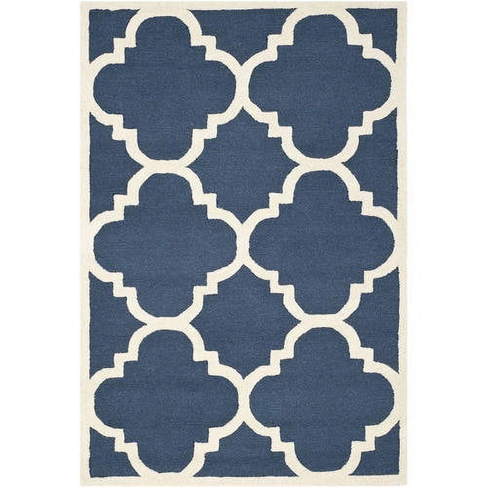 SAFAVIEH Amherst Mason Geometric Area Rug, Navy/Ivory, 4' x 6'