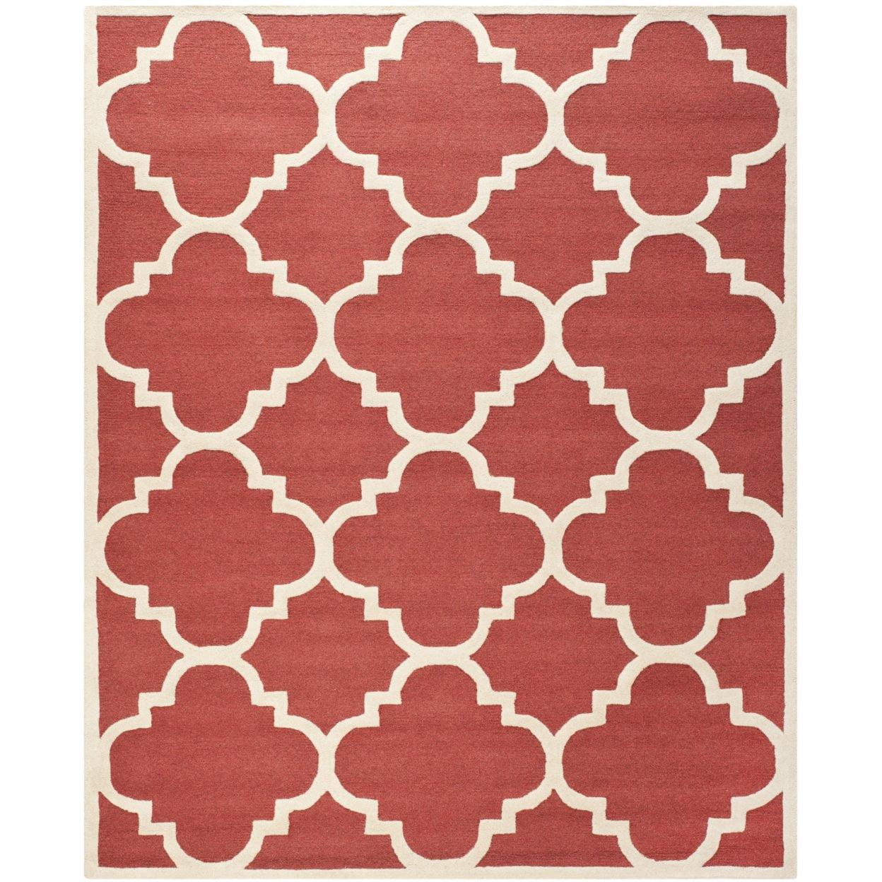 Cambridge CAM140 Tufted Indoor Accent Rug - Rust/Ivory - 3'x5' - Safavieh