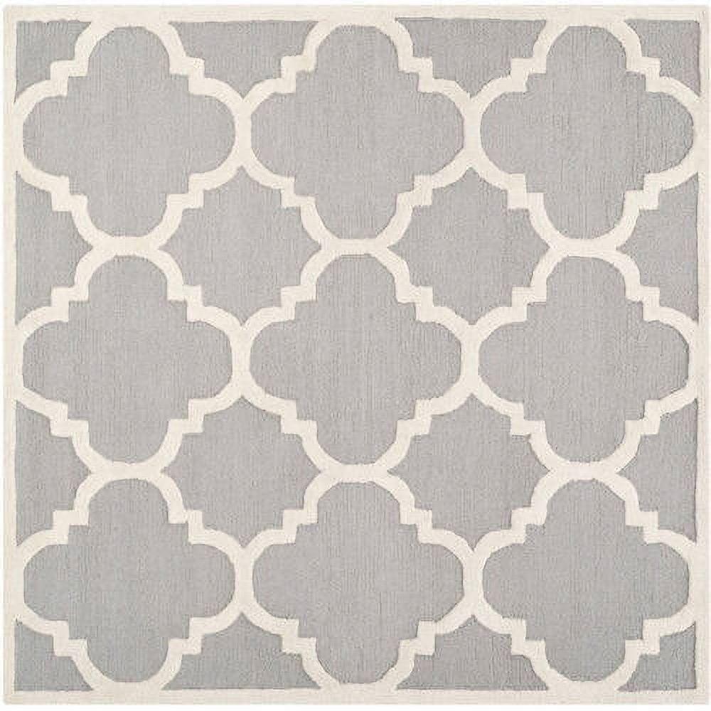 SAFAVIEH Cambridge Justine Geometric Wool Area Rug, Silver/Ivory, 3' x 5'